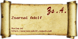 Zsarnai Adolf névjegykártya